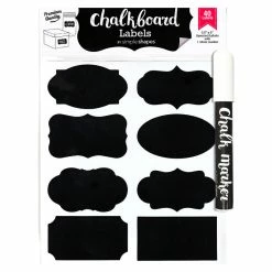 New ⌛ Simple Shapes Chalkboard Labels Bundle, 40 Premium Stickers And Chalk Ink Marker 🧨
