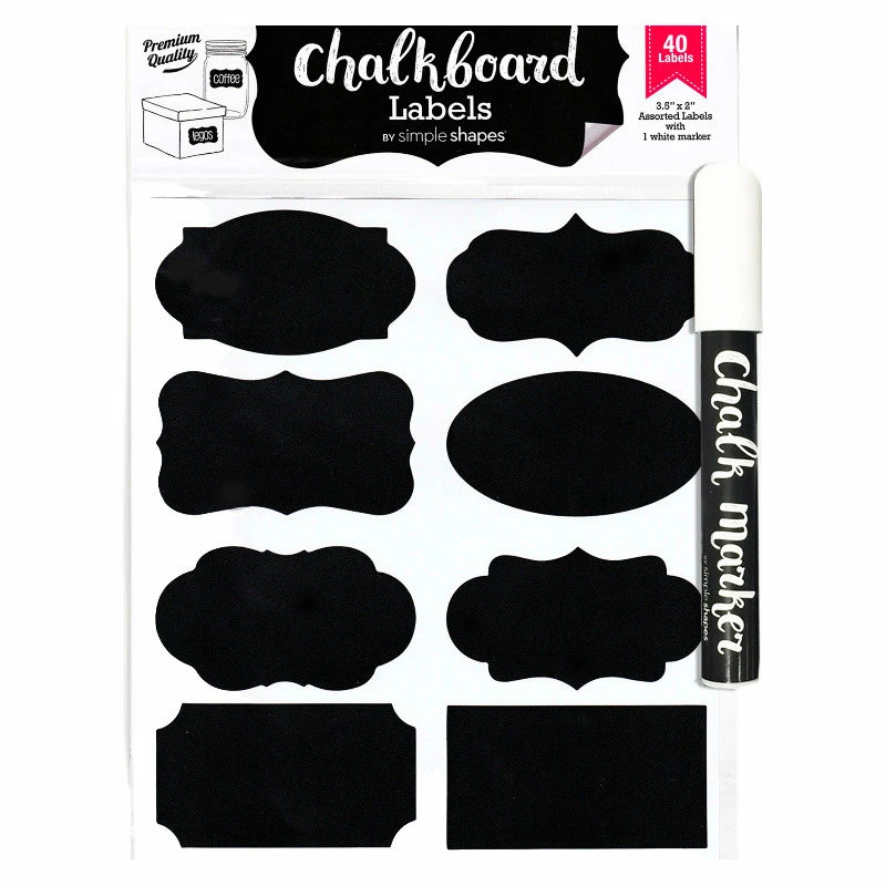 New โ Simple Shapes Chalkboard Labels Bundle, 40 Premium Stickers And Chalk Ink Marker ๐งจ 1 New โ Simple Shapes Chalkboard Labels Bundle, 40 Premium Stickers And Chalk Ink Marker ๐งจ