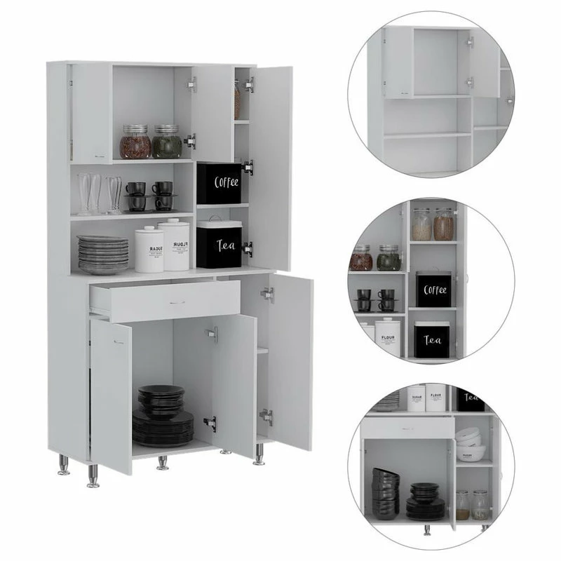 Wholesale 😀 DEPOT E -SHOP DEPOT E-SHOP Helis 90 Pantry Cabinet, One Drawer, Two Double Door Cabinet,... ❤️ 3 Wholesale 😀 DEPOT E -SHOP DEPOT E-SHOP Helis 90 Pantry Cabinet, One Drawer, Two Double Door Cabinet,... ❤️ - Image 3