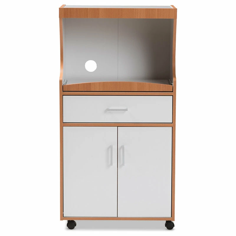 Coupon 🔔 Baxton Studio Edonia Beech Brown And White Finish Kitchen Cabinet ❤️ 3 Coupon 🔔 Baxton Studio Edonia Beech Brown And White Finish Kitchen Cabinet ❤️ - Image 3