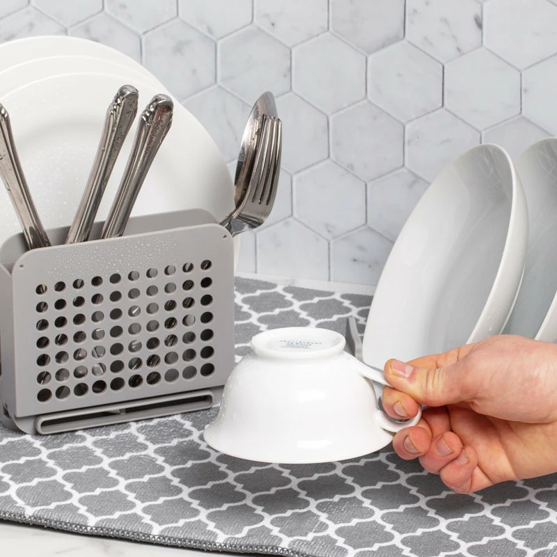 Outlet ✔️ Grand Fusion Dish Drying Rack And Microfiber Mat 20" X 15.5" 🔥 3 Outlet ✔️ Grand Fusion Dish Drying Rack And Microfiber Mat 20" X 15.5" 🔥 - Image 3