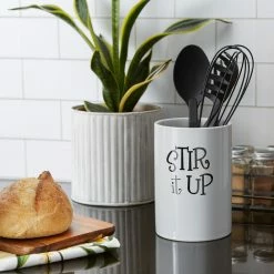 Coupon 🧨 Design Imports DII White Stir It Up Ceramic Utensil Holder 😍 -YBM Sales Store 1e21ab0e0125844a 7697 w800 h800 b0 p0
