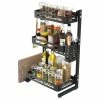 Best deal 🛒 Cozy CozyBlock Stainless Steel Black 3 Tier Spices Rack, All In One Kitchen Space Saver 🎉