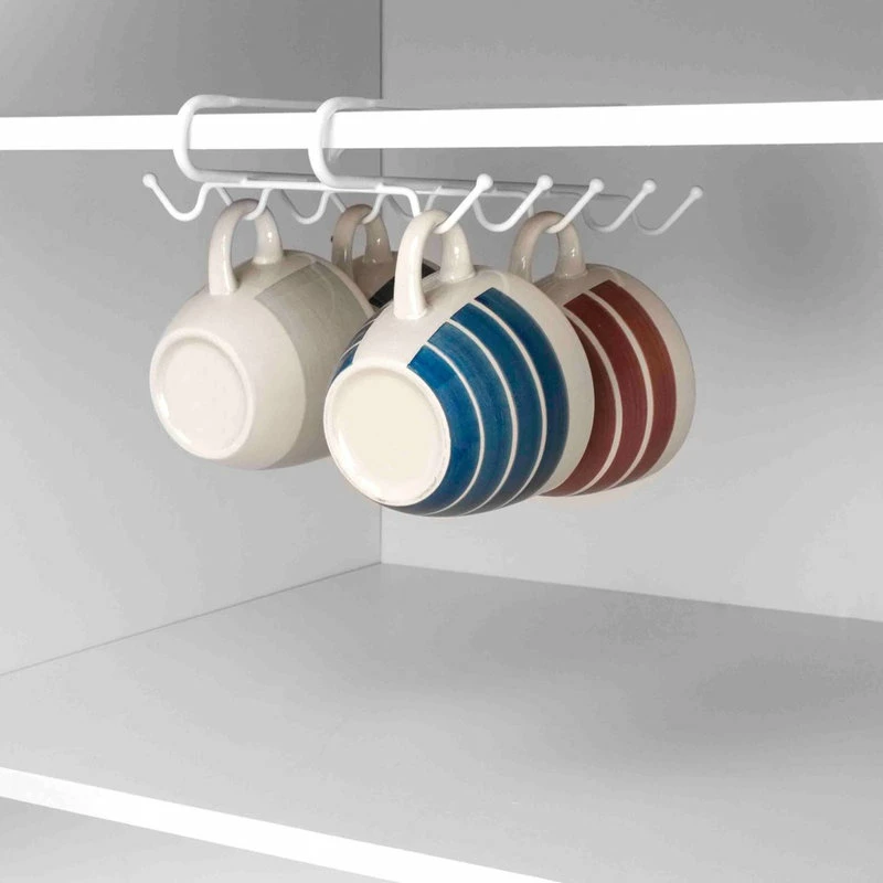 Cheap ๐งจ HOME BASICS White Vinyl ๐งฅ Coated Steel Under-the-Shelf Mug Rack ๐ 2 Cheap ๐งจ HOME BASICS White Vinyl ๐งฅ Coated Steel Under-the-Shelf Mug Rack ๐ - Image 2