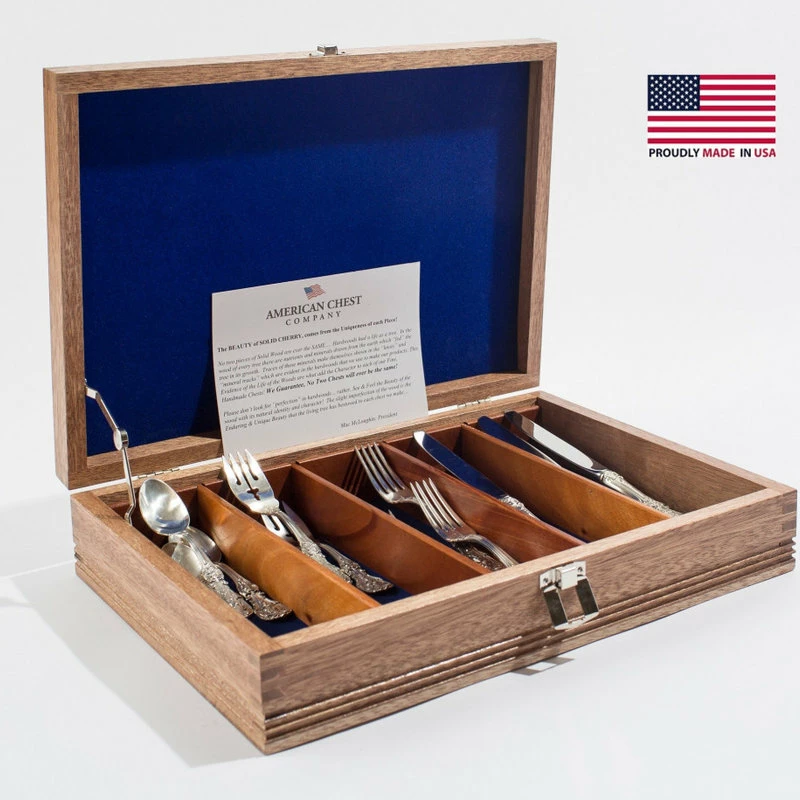 Best Sale ๐ American Chest Co. Rustic, Mahogany Stainless Flatware Chest, Divided Compartments, Made In USA โ๏ธ 2 Best Sale ๐ American Chest Co. Rustic, Mahogany Stainless Flatware Chest, Divided Compartments, Made In USA โ๏ธ - Image 2