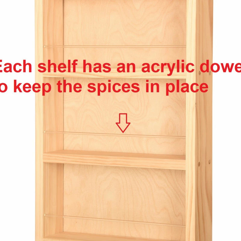 Buy 🧨 Timber Tree Cabinets Citrus Unfinished On The Wall Spice Rack 42"h X 14"w X 2.5"d 🥰 4 Buy 🧨 Timber Tree Cabinets Citrus Unfinished On The Wall Spice Rack 42"h X 14"w X 2.5"d 🥰 - Image 4