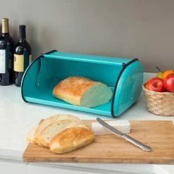 Outlet 🥰 HOME BASICS Steel Bread Box, Turquoise 🌟 -YBM Sales Store 3e013b050cd05ebd 6338 w800 h800 b0 p0
