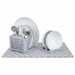 Outlet ✔️ Grand Fusion Dish Drying Rack And Microfiber Mat 20" X 15.5" 🔥