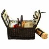 Coupon 😍 Picnic At Ascot Surrey Picnic Basket For Two With Blanket, Brown Wicker And Sc Stripe 🌟
