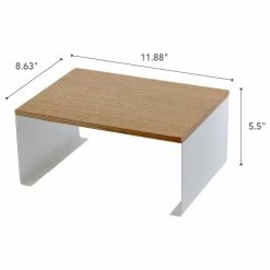 Deals 😉 Yamazaki Home Stackable Countertop Shelf, Steel And Wood, Large, Holds 11 Lbs, White 👏 -YBM Sales Store 5081d88f025adada 5178 w800 h800 b1 p0