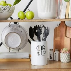 Coupon 🧨 Design Imports DII White Stir It Up Ceramic Utensil Holder 😍 -YBM Sales Store 50c1b11a01258447 7697 w800 h800 b0 p0