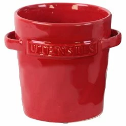 Best Pirce ⌛ Urban Trends Collection Knick Ceramic "Utensils" Jar, Red ✨