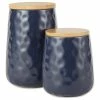 Coupon 😍 Design Imports Indigo Blue Matte Dimple Texture Ceramic Canister (Set Of 2) 🌟