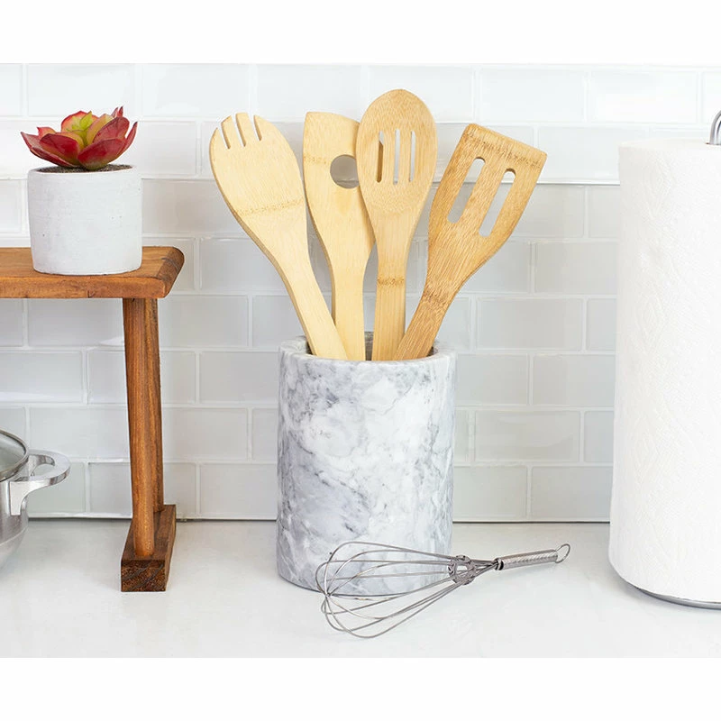 Cheap ๐ HOME BASICS Heavy Duty Large Capacity Compact Marble Utensil Holder, White ๐ 2 Cheap ๐ HOME BASICS Heavy Duty Large Capacity Compact Marble Utensil Holder, White ๐ - Image 2