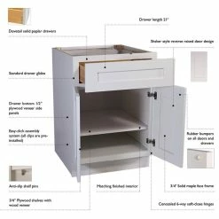 Buy 💯 Design House 561514 Brookings 48"W X 34-1/2"H Double Door Base - White ✨ -YBM Sales Store 5f81b22a0efd1e11 0395 w800 h800 b1 p0