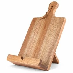 Best Sale 👏 Rustic Farmhouse Acacia Wood Tablet Cooking Stand By Twine 🌟