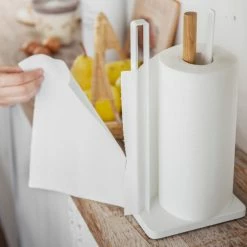 Brand new 😉 Yamazaki Home Paper Towel Holder, Steel And Wood 🌟 -YBM Sales Store 650102bc025ad7f4 2655 w800 h800 b0 p0