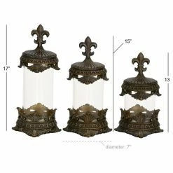 Coupon 🔥 Brimfield & May Set Of 3 Brass Polystone Traditional Canisters, 17", 15", 13" 36496 😉 -YBM Sales Store 6991add30b2174de 2137 w800 h800 b1 p0