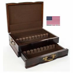 Best Pirce 🔥 American Chest Co Grandeur Flatware Chest, Solid American Cherry Hardwood With Anti-Tarnish Lining 💯