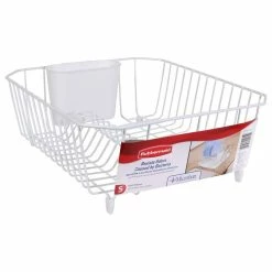 Best deal 😀 Rubbermaid 6008-AR-WHT Microban 🧥 Coated Wire Dish Drainer, Small, White 💯 -YBM Sales Store 7391da3a0aa6b16c 4410 w800 h800 b1 p0