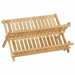 Brand new 👏 Cortesi Home Rella Bamboo Folding Dish Rack For Drying And Storage 😉