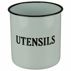 Cheapest 🤩 Audreys White And Black Enamel Retro Metal Kitchen Utensils Holder 🔥