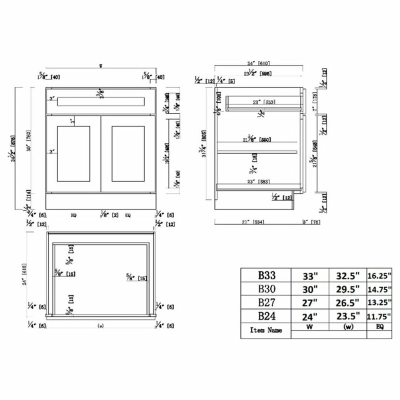Wholesale ❤️ Design House 613166 Brookings 34.5" X 24" Double Door Base - White ✔️ 2 Wholesale ❤️ Design House 613166 Brookings 34.5" X 24" Double Door Base - White ✔️ - Image 2