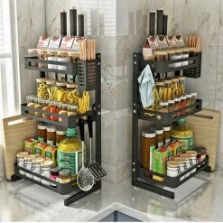 Best deal 🛒 Cozy CozyBlock Stainless Steel Black 3 Tier Spices Rack, All In One Kitchen Space Saver 🎉 -YBM Sales Store 7b11c1270ecee3e7 9206 w800 h800 b0 p0