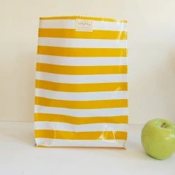 Flash Sale 👏 Cute Bright Things Oil Cloth Lunch Bag, Yellow Stripes And Blue Gingham 🛒 -YBM Sales Store 7d515cf90542b190 4207 w800 h800 b0 p0