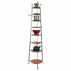 Wholesale 😀 Enclume Handcrafted 8-Tier Gourmet Cookware Stand With Shelves, 🔨 Hammered Steel ❤️