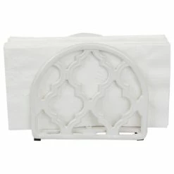 Top 10 😀 HOME BASICS Lattice Collection Cast Iron Napkin Holder, White 🔔