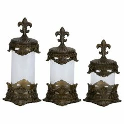 Coupon 🔥 Brimfield & May Set Of 3 Brass Polystone Traditional Canisters, 17", 15", 13" 36496 😉