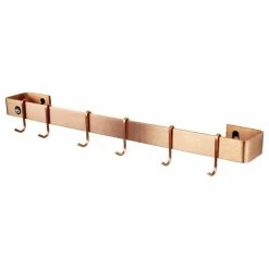 New 🎁 Enclume 24" Wall Rack Utensil Bar With 6 Hooks, Brushed Copper 👏