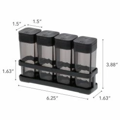 Brand new 😀 Yamazaki Home Spice Rack With 4 Shakers, Steel And Plastic, Airtight, Black, 4 Bottles 🧨 -YBM Sales Store 8ea1d508025ad7f3 2623 w800 h800 b1 p0