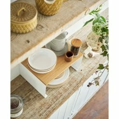 Deals 😉 Yamazaki Home Stackable Countertop Shelf, Steel And Wood, Large, Holds 11 Lbs, White 👏 -YBM Sales Store 9871732f025adadf 5178 w800 h800 b0 p0