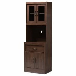 Best Pirce ⌛ Baxton Studio Laurana Dark Walnut Kitchen Cabinet And Hutch 🎉