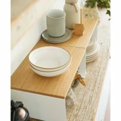 Deals 😉 Yamazaki Home Stackable Countertop Shelf, Steel And Wood, Large, Holds 11 Lbs, White 👏 -YBM Sales Store a731f259025adadc 5178 w800 h800 b0 p0