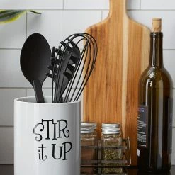 Coupon 🧨 Design Imports DII White Stir It Up Ceramic Utensil Holder 😍 -YBM Sales Store acf13de701258450 7697 w800 h800 b0 p0