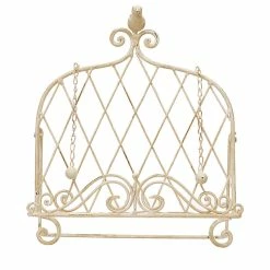 Promo ⭐ CREATIVE CO-OP Decorative Metal Cookbook Holder With Bird, Cream Finish 🔥