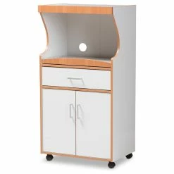 YBM Sales Store 31 Coupon 🔔 Baxton Studio Edonia Beech Brown And White Finish Kitchen Cabinet ❤️