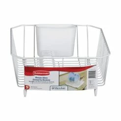 Best deal 😀 Rubbermaid 6008-AR-WHT Microban 🧥 Coated Wire Dish Drainer, Small, White 💯