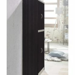 Promo 👍 Hodedah Import Inc. 4-Door Pantry, Chocolate/Gray 🧨 -YBM Sales Store bd611bb509a9ca1c 0291 w800 h800 b0 p0