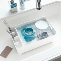 Hot Sale 🔔 Yamazaki Home Dish Rack, Plastic, Holds 11 Lbs, Utensil Holder, White ✨ -YBM Sales Store cb911df9025ad7bf 2590 w800 h800 b0 p0