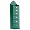 Flash Sale ⭐ Renovators Supply Manufacturing Kitchen Spice Chest Green Hardwood 6 Drawer Chest 16 3/8"H | ⌛