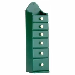 Flash Sale ⭐ Renovators Supply Manufacturing Kitchen Spice Chest Green Hardwood 6 Drawer Chest 16 3/8"H | ⌛