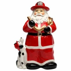 Deals 🌟 Cosmos Gifts Corp. Firefighter Santa Cookie Jar 💯