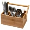 Best Sale 🎁 YBM Home & Kitchen Bamboo 4 Compartment Utensil Flatware Cutlery Caddy Holder 😀