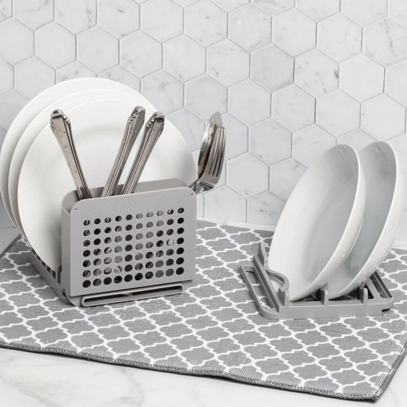 Outlet ✔️ Grand Fusion Dish Drying Rack And Microfiber Mat 20" X 15.5" 🔥 2 Outlet ✔️ Grand Fusion Dish Drying Rack And Microfiber Mat 20" X 15.5" 🔥 - Image 2