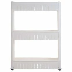 Best Sale 🔔 Chef Buddy Mobile Shelving Unit Organizer With 3 Large Storage Baskets By Everyday Home 🎉