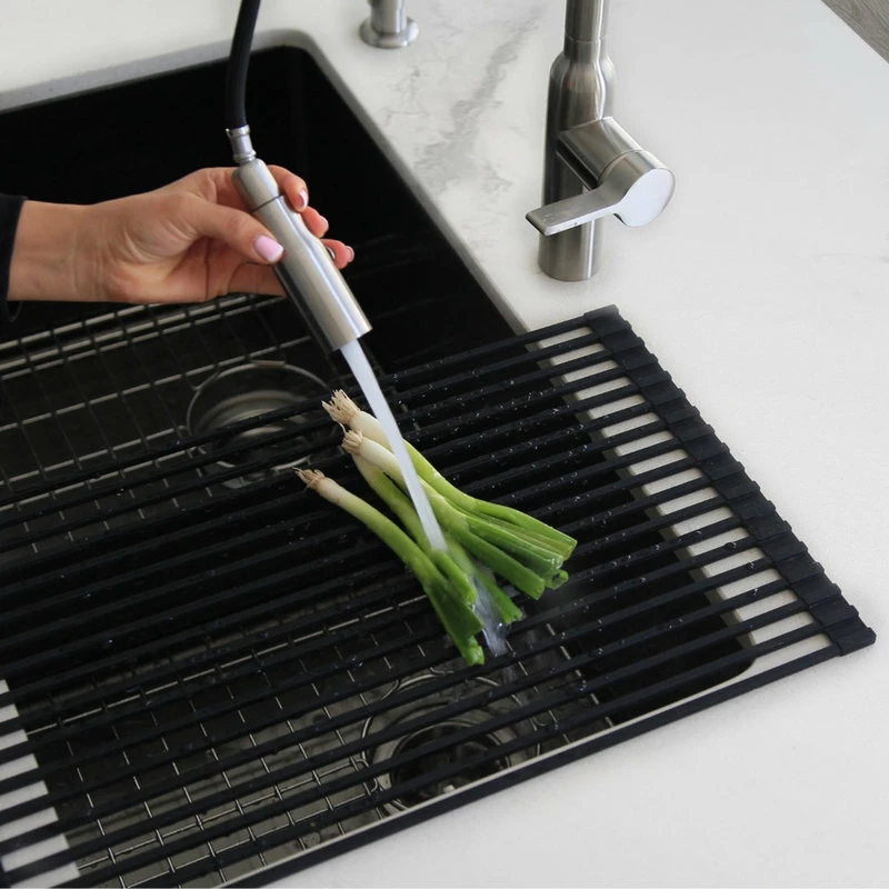 Budget 🎉 Stylish 20" Over The Sink Roll-Up Dish Drying Rack, Black 🔥 11 Budget 🎉 Stylish 20" Over The Sink Roll-Up Dish Drying Rack, Black 🔥 - Image 11